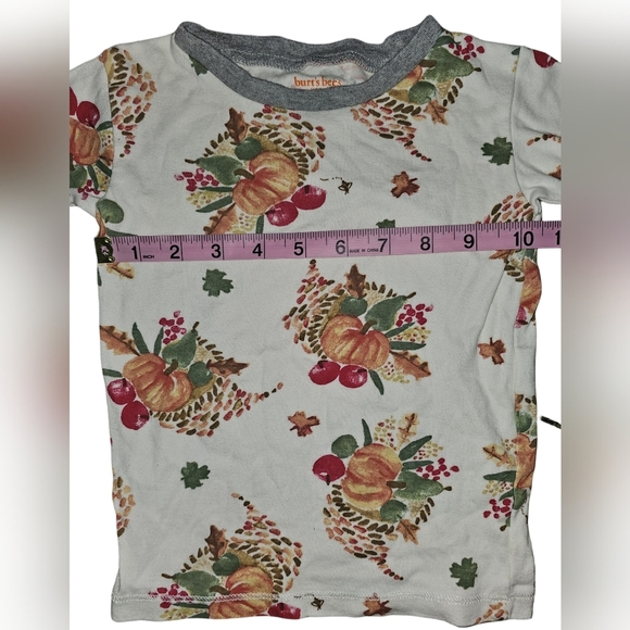 Burt's Bees Kids Boy Girl Thanksgiving Celebration Organic 2pc PJ Set Sz 3T - Picture 7 of 16
